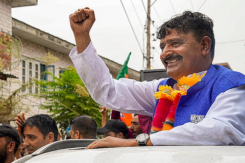 2024 J&K Elections: BJP candidate from Bijbehara constituency Sofi Yousuf after filing his nomination in Anantnag district